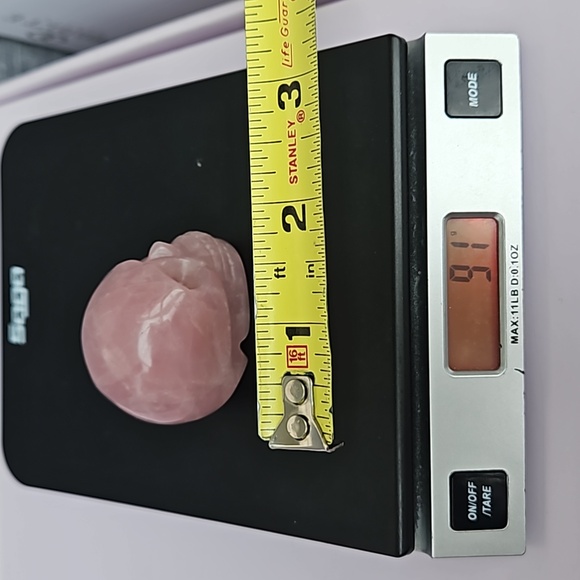 Rose Quartz Crystal Skull - Picture 5 of 5